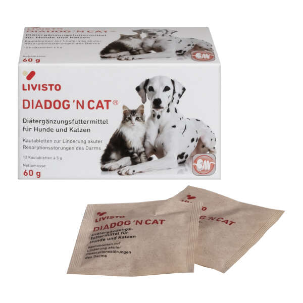 Livisto Dia Dog'N Cat Kautabletten, Diätergänzungsfuttermittel für Hunde und Katzen